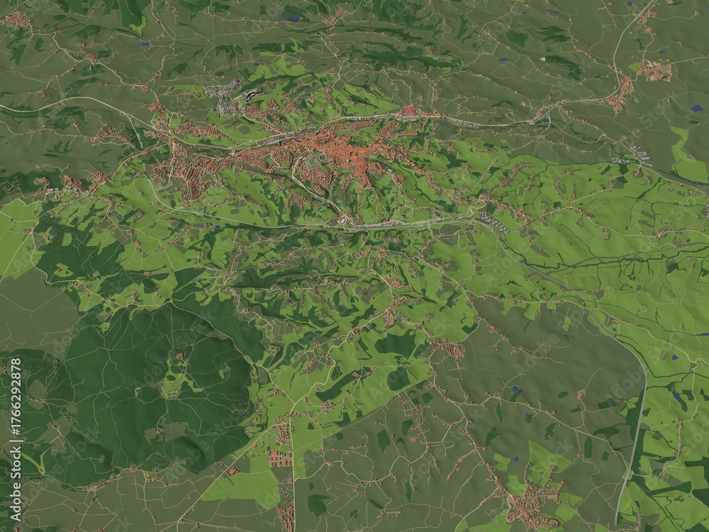 Obraz premium 3D illustration of city and urban in Siena Italy