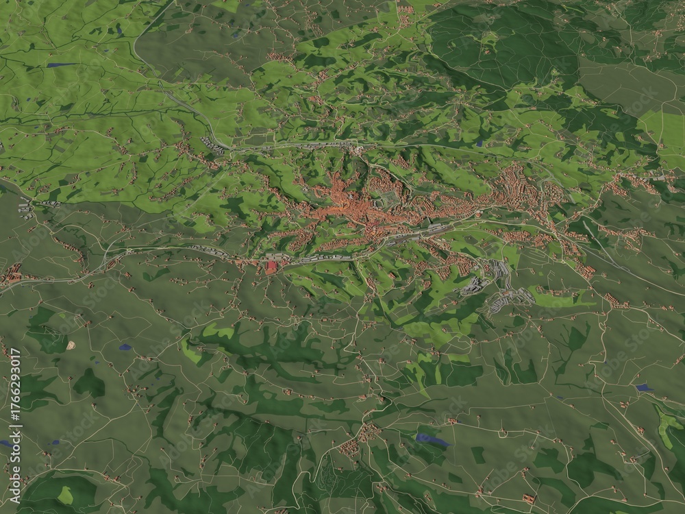 Obraz premium 3D illustration of city and urban in Siena Italy