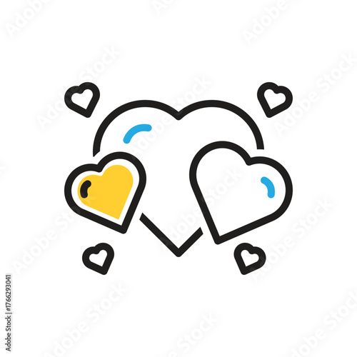 Multi color icon for hearts