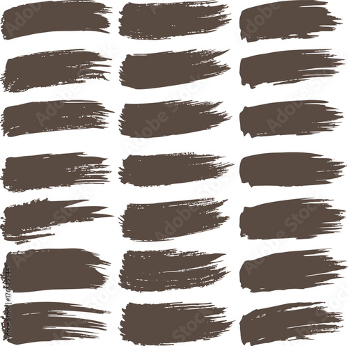 Set of grunge brush strokes and vintage ribbon banners decoration elements for award design