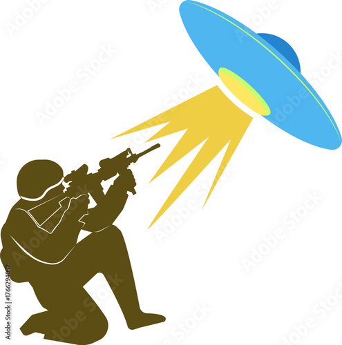 A soldier is on one knee and is shooting.