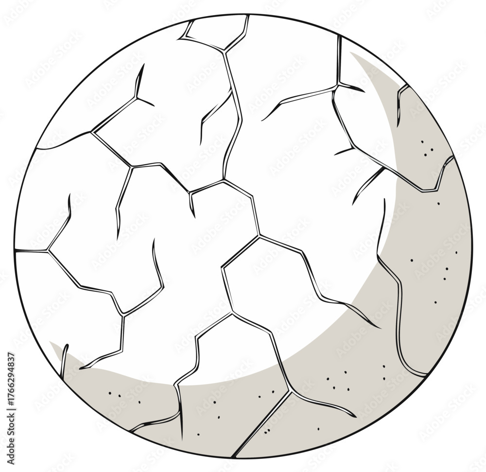 Obraz premium Cracked Round Surface Texture Distressed Gray Grunge Pattern Design