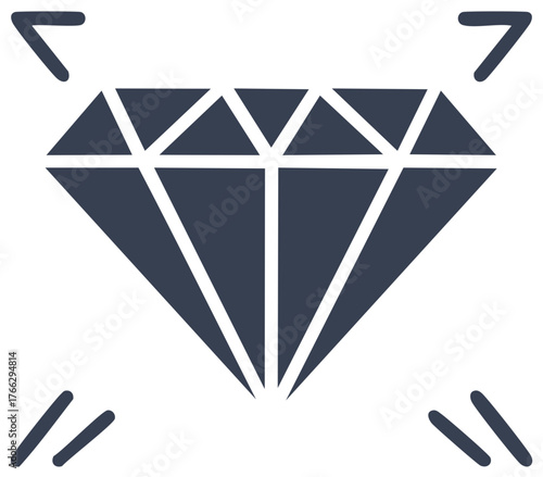Stylized diamond with focus indicators