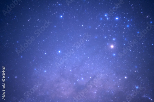 Night sky space background, Starry universe in dark blue sky, Milky way galaxy with stardust field in deep universe