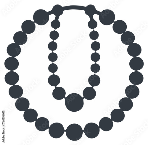 Elegant pearl necklace and bracelet icon, women's fashion jewelry set