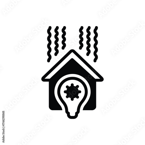 Black solid icon for insulation innovation