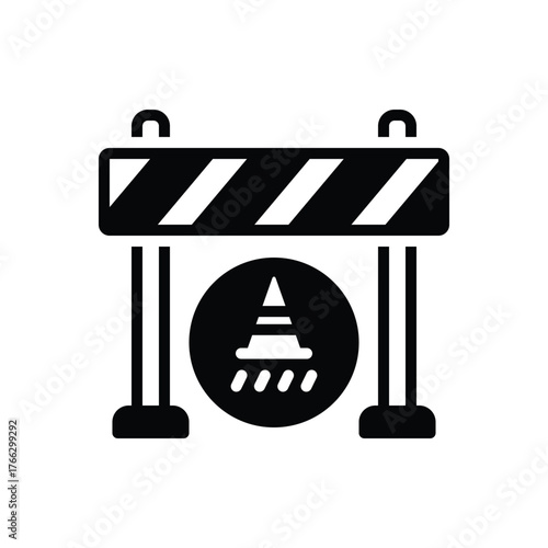 Black solid icon for under construction