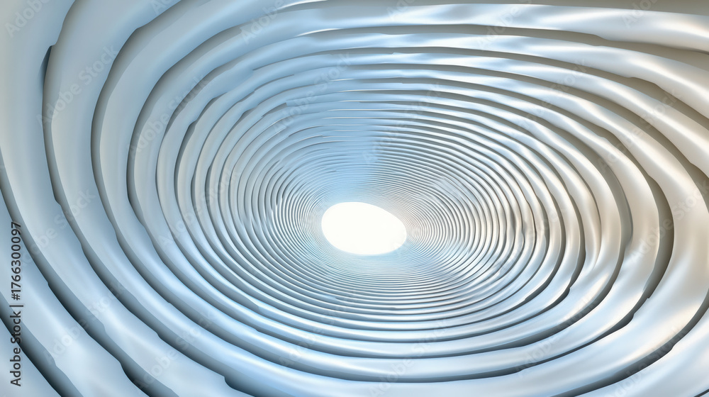 Obraz premium Abstract spiral pattern creates mesmerizing tunnel effect with soft light
