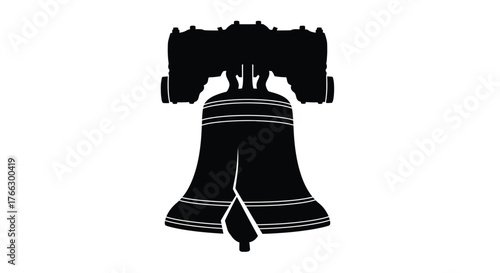 A striking black silhouette of the liberty bell a symbol of freedom