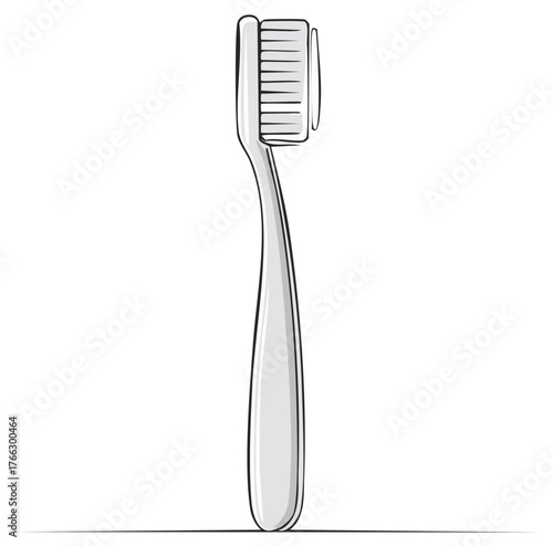 Clean White Toothbrush for Dental Hygiene and Oral Care Illustration