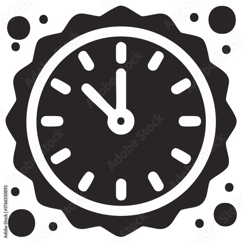 Circular Wall Clock Icon Showing Ten O'Clock Time Illustration
