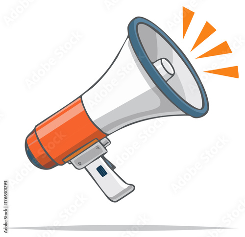 Loudspeaker Illustration with Sound Waves for Announcements or Protest