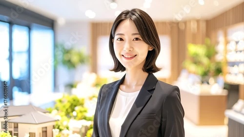 不動産店、建築会社、女性