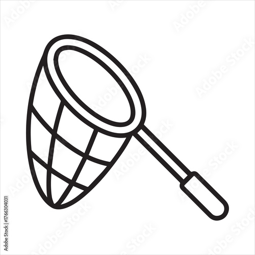 Fishing net icon with handle