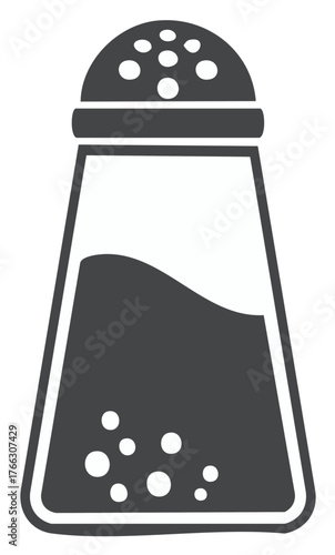 Salt Shaker Vector Icon, Kitchen Utensil for Seasoning, Dining Tableware Isolated Illustration