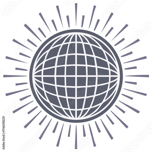 Abstract global sphere illustration radiating lines concept networking business and communication