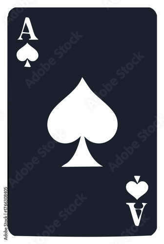 Ace of Spades Playing Card Depicted on a Dark Background, Symbolic of Games and Luck