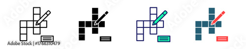 Crossword Puzzle  Icon Set Multiple Style Collection
