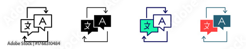 Translation  Icon Set Multiple Style Collection