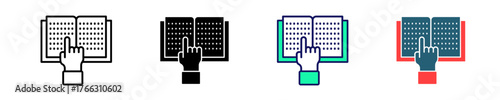 Reading  Icon Set Multiple Style Collection