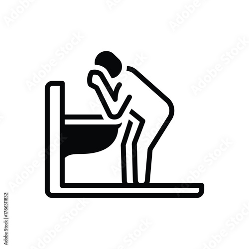 Black solid icon for nausea