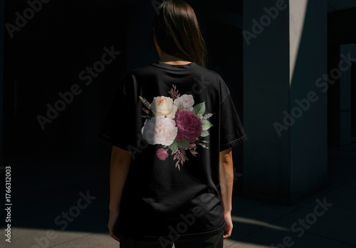 Floral Tshirt Mockup Design Elegance PSD