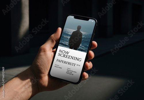 Hand Holding Smartphone Displaying Mockup PSD