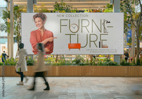 Modern Furniture Advertisement Display Mockup PSD