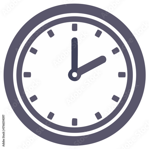Simple Clock Face Illustration Showing Two Oclock
