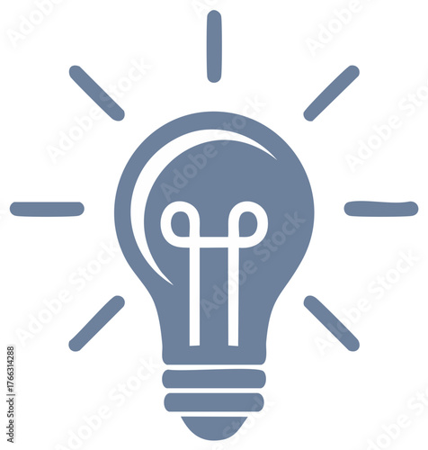 A glowing light bulb with emanating rays symbolizing a bright idea or inspiration