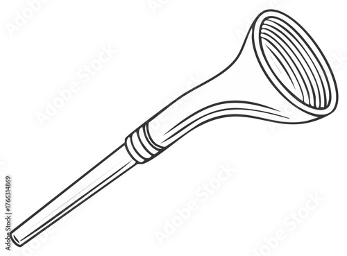 Musical instrument vector illustration. Trumpet horn outline design.