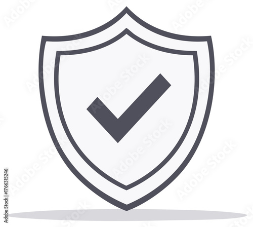 Free Download Shield with Checkmark Symbol for Security or Approval Icon in Gray and White - GFXLoad