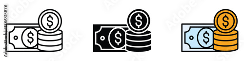 Expenses icon vector. banking, investment, income, savings and business success symbol. vector illustration.