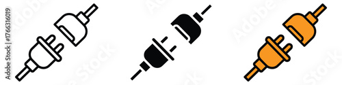 Plugin icon vector. energy and electrical supply symbol. vector illustration.