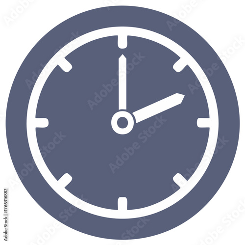 Clock icon with two o'clock time illustration for time management concept