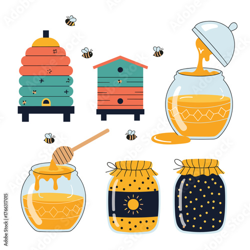 Honey and Beehives - A Sweet Collection of Apiary Illustrations.