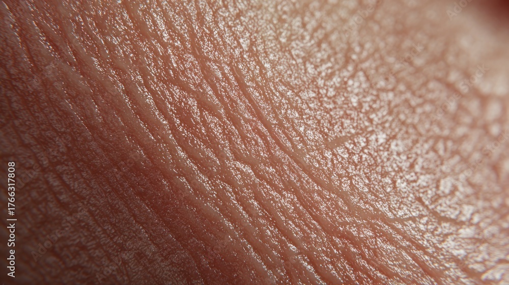 Fototapeta premium Close-Up of Human Skin Texture: Detailed Macro Photography Highlighting Unique Patterns and Features