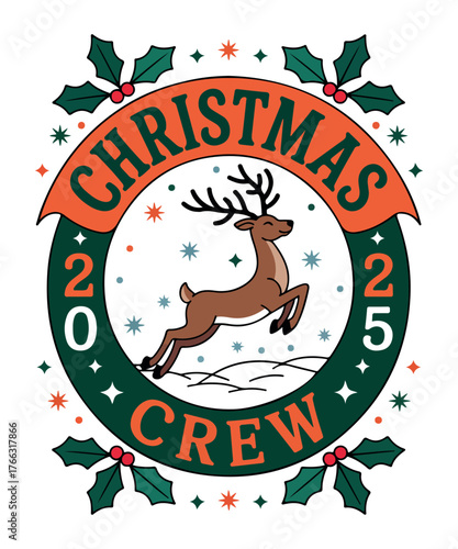 Matching 2025 Christmas Crew T-Shirt
