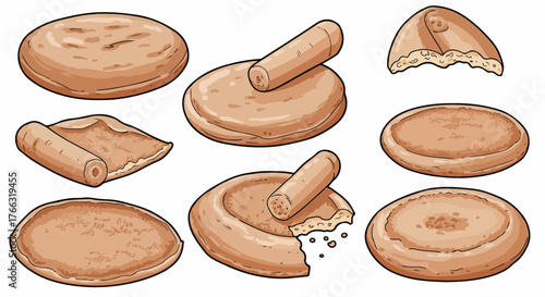 Assorted baked goods with a stick of butter