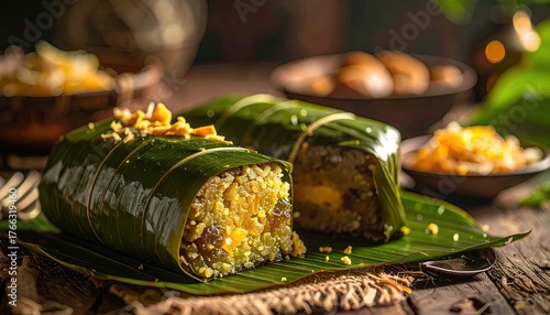 Pakistani Habshi Halwa Dark Milk Fudge Sliced on a Wooden Board with Nut Garnish in Natural Daylight Flat Lay Arrangement