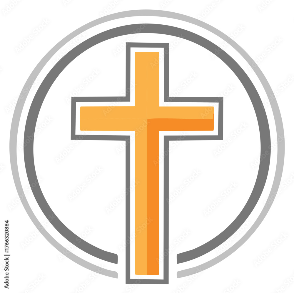 Obraz premium Christian Cross in Circle Symbol Design Emphasizing Faith Religion And Spiritual Values of Christianity