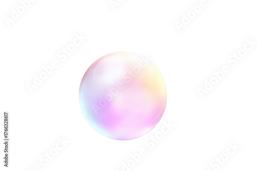 Abstract Transparent Sphere With Pastel Color Gradient on Black Background
