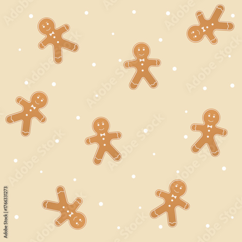 christmas pattern with gigerbread man