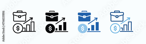 Business Income Icon Sheet Multiple Style Collection Isolated Vector