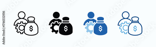 Compensation Icon Sheet Multiple Style Collection Isolated Vector