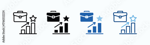 Career Growth Icon Sheet Multiple Style Collection Isolated Vector