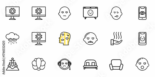 Discover a collection of modern line icons representing diverse concepts, perfect for adding a contemporary touch to your next design project now