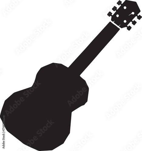 Sticker Acoustic guitar silhouette with clean lines and simple design presented as a graphic illustration isolated on white background