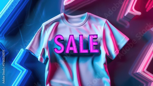 Vibrant neon sale t-shirt design for black friday and cyber monday promotions
