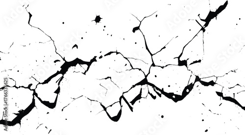 Aged Concrete Surface with Cracks. Abstract Ruptured Wall Detail